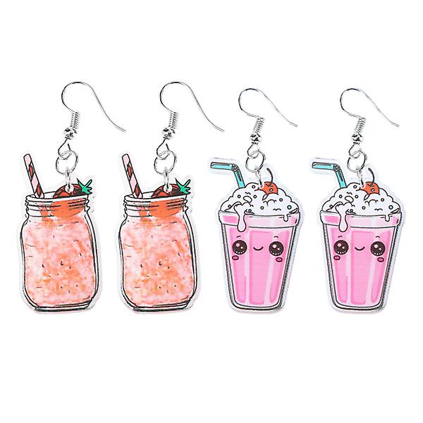 2 Par Simulering Summer Cold Drink Örhänge Drink Flaska Örhängen Juice Eardrop Assorted Color a 6x2.2cm