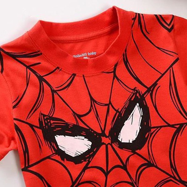 Barn Pojkar Superhjälte Spiderman T-shirt sommar kortärmad T-shirt Topp Red 5-6 Years