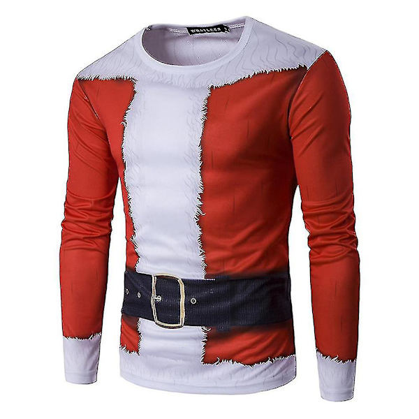 Män Jul Roligt print ful T-shirt Xmas Party Casual Nyhet Långärmade toppar CT297 M