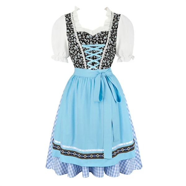 Damkläder för Oktoberfest, Bavarisk Dräkt för Vuxna, Halloween Cosplay Dräkter, Kvinnliga Ölkläder, Elegant Maskeradfestdräkt XS 32016-Blue