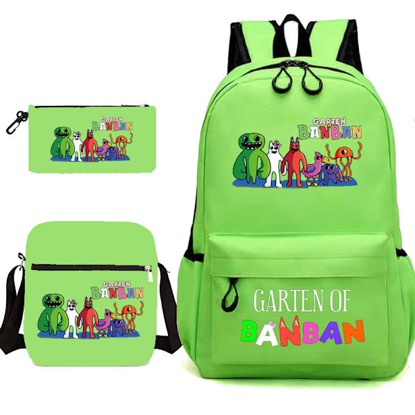Garten of Banban student ryggsäck Green Figure 3 Three Piece Set