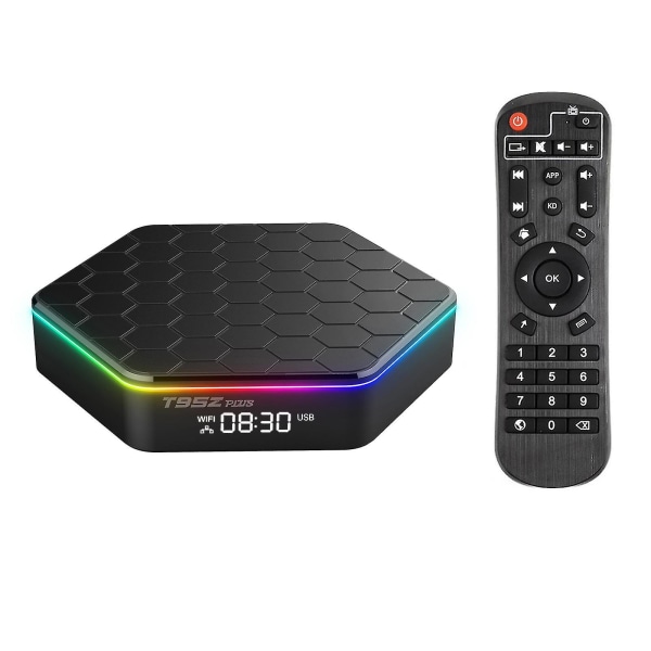 T95z Plus Android 12.0 Smart Tv Box Allwinner H618 Quad-core 4k Media Player 6k Inspelning H.265 Vp9 Dual Band Wifi6 Bt5.0 Digital Display Wi Black AU-64G