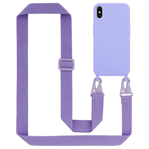 Mobiltelefonkedja för Apple iPhone X/XS Case med längdjusterbart sladdband Nackbandsband LIQUID HELL LILA iPhone X / XS