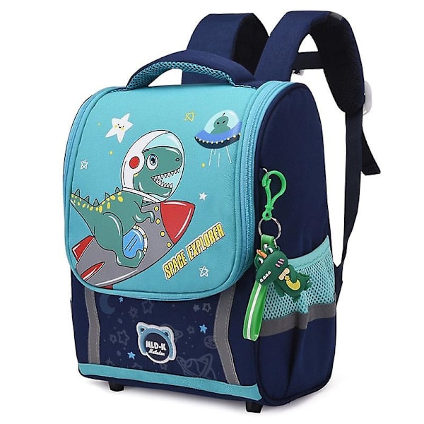 Söt dinosaurie barn grundskoleryggsäck 1 årskurs sac a dos pack pojkar tecknade skolväskor för barn väskor mochila hombre Large dark purple none