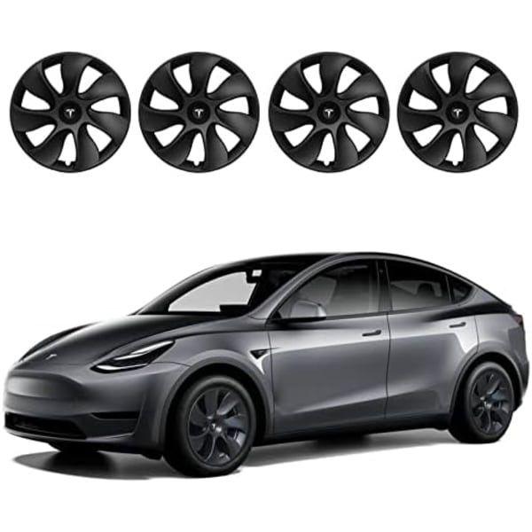 Tesla Model 3 YSX Center Cap Hjul Cap Kit Lugg Mutter Cover Silver Matt (4 Nav Center Cap + 20 Lug Mutter Cover) Tesla Tillbehör matte black