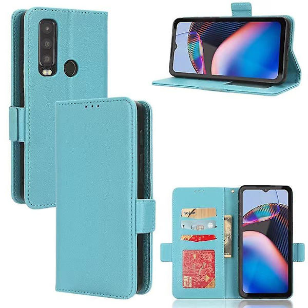 För Motorola Defy 2 5g / Cat S75 5g Pu läder case Litchi Texture Flip Stand Cover Vit Baby Blue