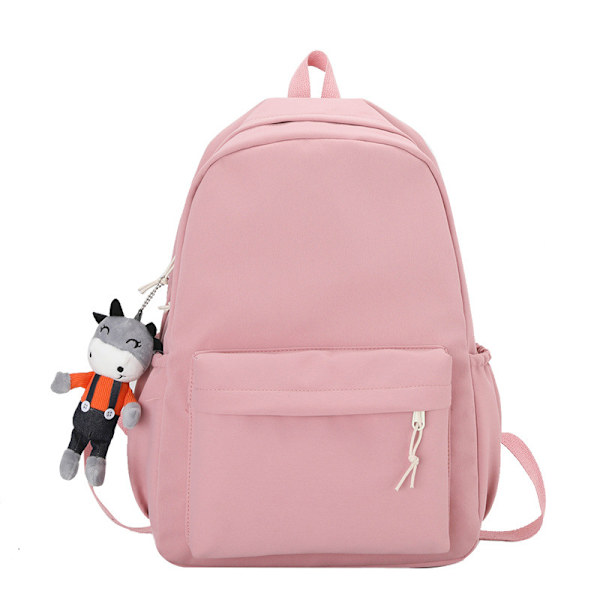 skolväska flicka student enkel otryckt ryggsäck trendig ryggsäck pink