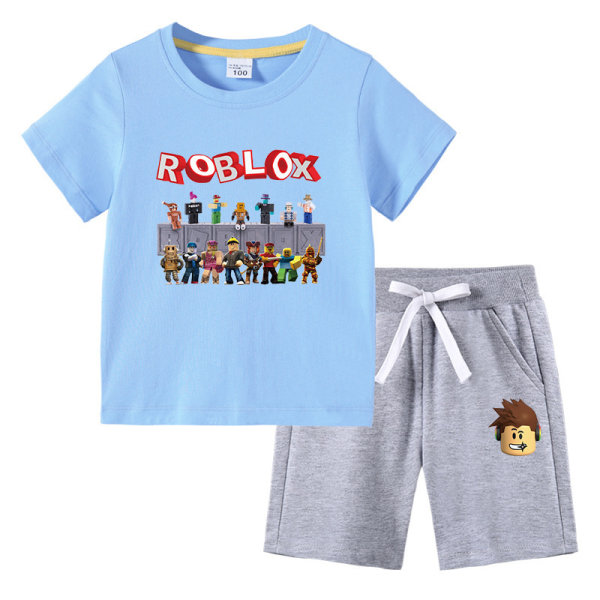 Roblox Barn T-shirt Set Ljusblå + grå Light blue+gray 90cm