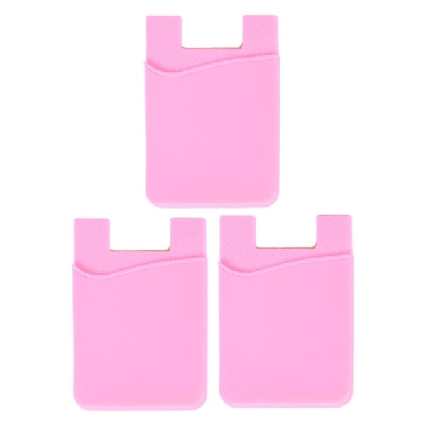 3 st självhäftande telefonplånbok för telefon smartphone Pink 3pcs
