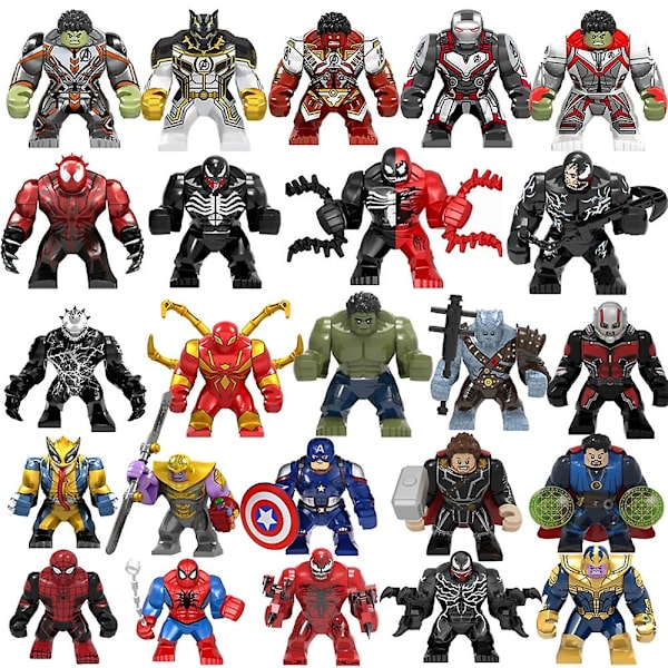28 Style Anime Figur Wolverine The Thing Spide Byggstenar Rman Thor Leksaker För Barn Pojke Flickor Julklapp A018 none