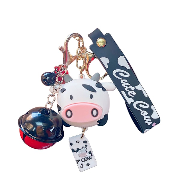 Cartoon Cute Cow Pop Car Keychain Charm Bag Dekoration Charm Keychain Red