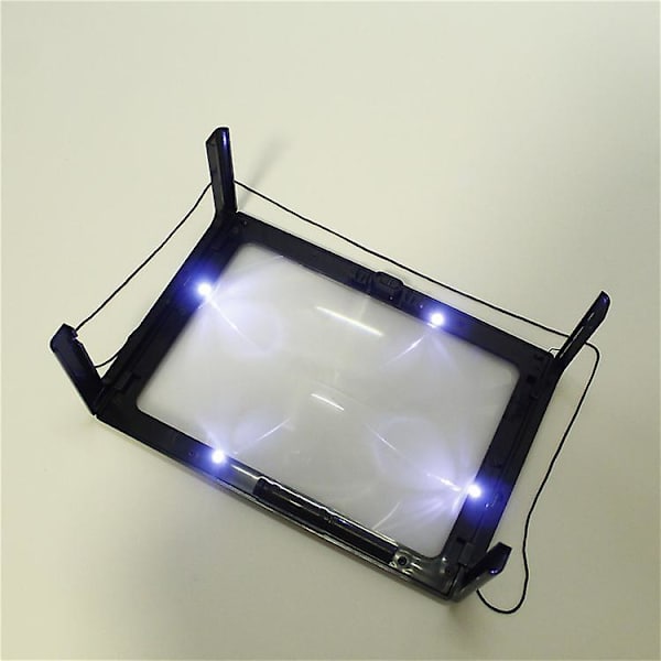 Läsförstoringsglas med 4 led-lampor, synskadade, äldre, sömnad, 270*205*110 mm null none