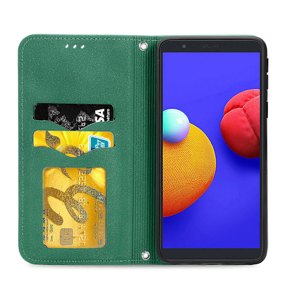 Case till Samsung Galaxy A01 Core Magnetisk stängning Cover Housse Etui Stötsäker - Grön null none