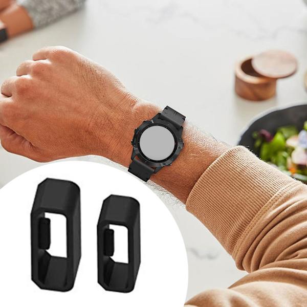 Hopeup 2st Watch Hållerringar Mjuk ersättningssilikon 22mm/26mm Watchband Keeper Hoop Loop Holder För Garmin Fenix 3/5x/5x Plus/6 White 22mm