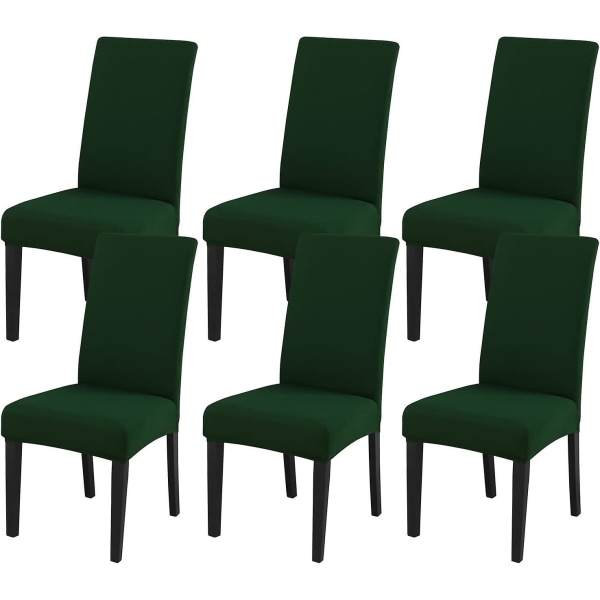 Matstolsöverdrag Matsalsstol Överdrag Hög stretch Avtagbar Tvättbar Parsons Stol Underöverdrag För Hem Fest Hotell Bröllop Ceremo Hunter Green Pack of 6