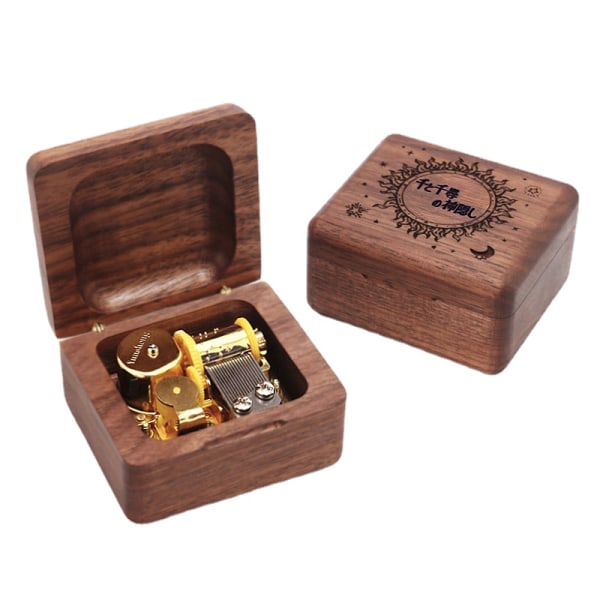 Harry Potter Music Box Retro Walnut Clockwork Music Box gold core 4 "Spirited Away"