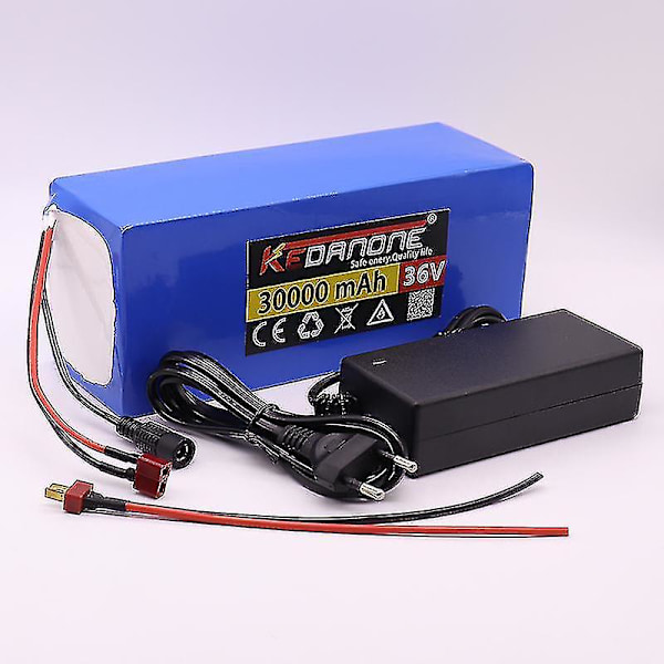 36v 30ah elcykelbatteri inbyggt 20a Bms litiumbatteripaket 36 volt med 2a laddning Line-DC charger none