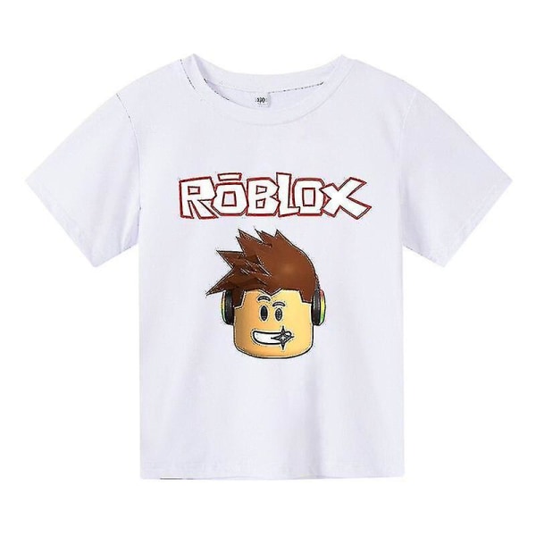 3d bomull sommar Robloxing T-shirt White 5T-110CM