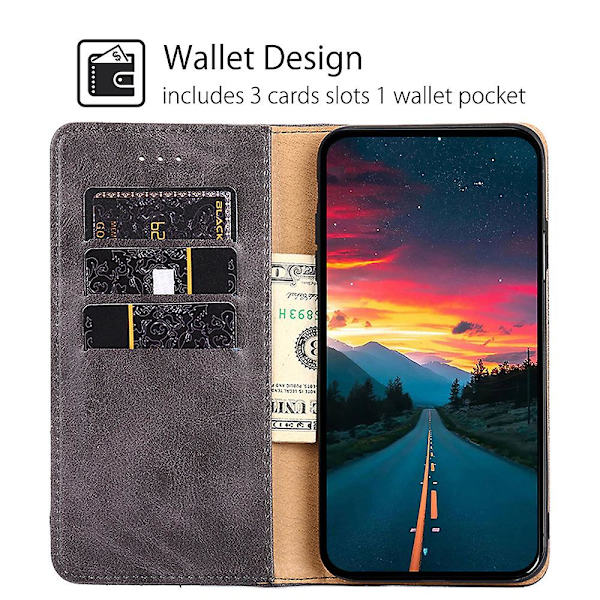 For Honor 90 Lite 5g / X50i 5g triangelsömnadslinje Anti- case Pu läder cover Grey