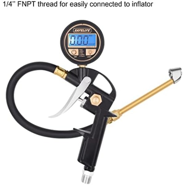 SAFELIFE Air Chuck, 1/4&#34; FNPT Dual Head Air Chuck, RV Truck Heavy Duty Tire Chuck för Inflator Gauge Kompressor Tillbehör Brass