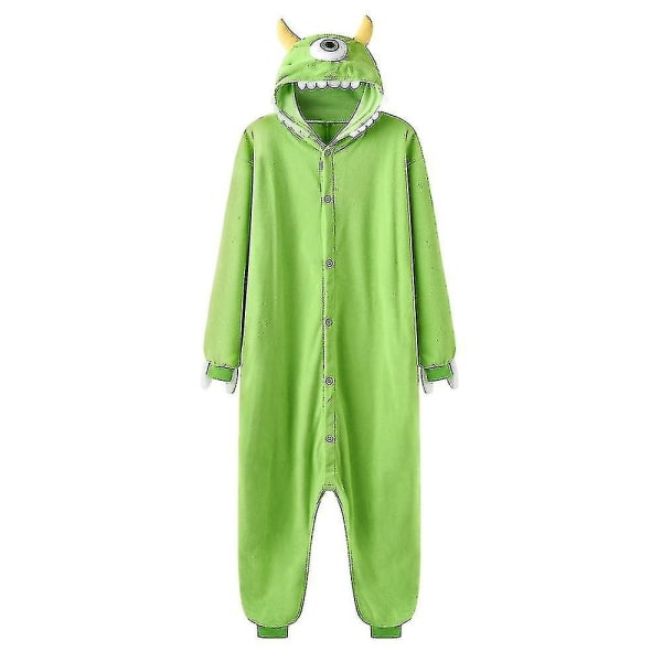 Sully Mike Kigurumis Tecknad Onesie Unisex par Overall Vinter Rolig Söt Hemkläder Djur Jumpsuit Festival Present Yello horn L( fit 165-173cm)