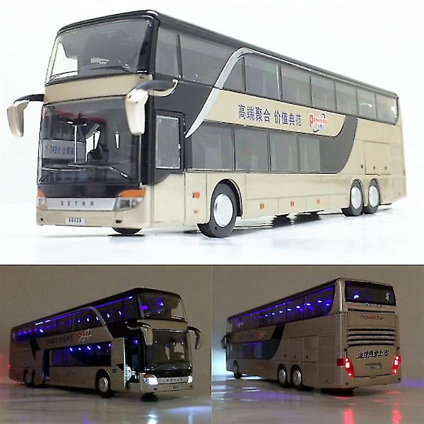 Bussmodell 1 32 High Simulation Twin Sightseeing Blinkande leksaksbil null none