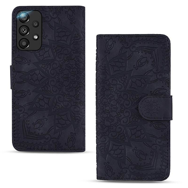 Case för Samsung Galaxy A23 5G/A23 4G/M23 5G/F23/M13 4G Premium PU Läder Flip Cover Mandala Black