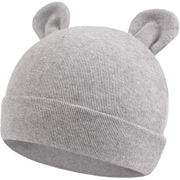 Newborn Baby Hat Bear Ears Pojkar Flickor Beanie Bomullsmössa För nyfött barn 0 till 6 Style 2