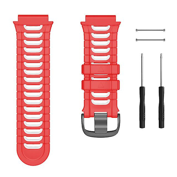 Klockarmband för Forerunner 920xt silikonrem Andas färgglad ersättningsarmband Mjukt sportarmband + verktyg red and white For Forerunner 920XT