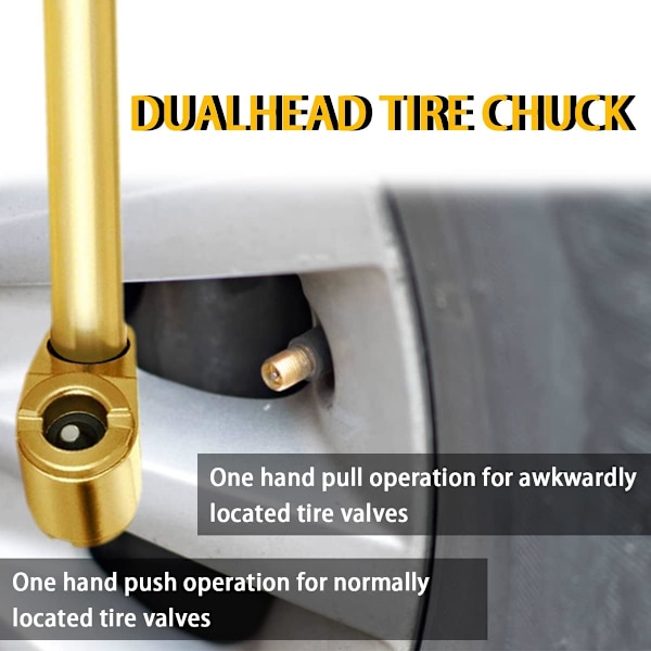 zipelo 2-vägs anslutning Heavy Duty Air Chuck Set, 1/4&#34; Kvinna NPT Closed Ball Tire Chuck, Heavy Duty Dual Head, Standard Hane Quick Plug