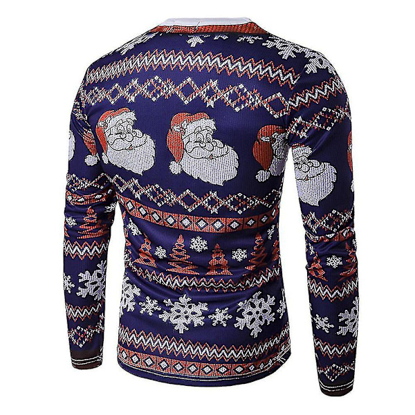 Män Jul Roligt print ful T-shirt Xmas Party Casual Nyhet Långärmade toppar CT291 M