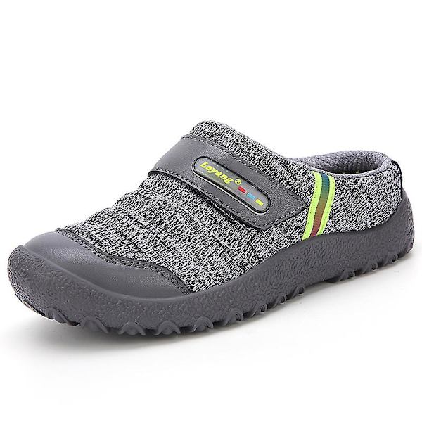 Flickor Closed Toe Tofflor Casual Daily Flats Backless slides Dark Gray EU 29.5