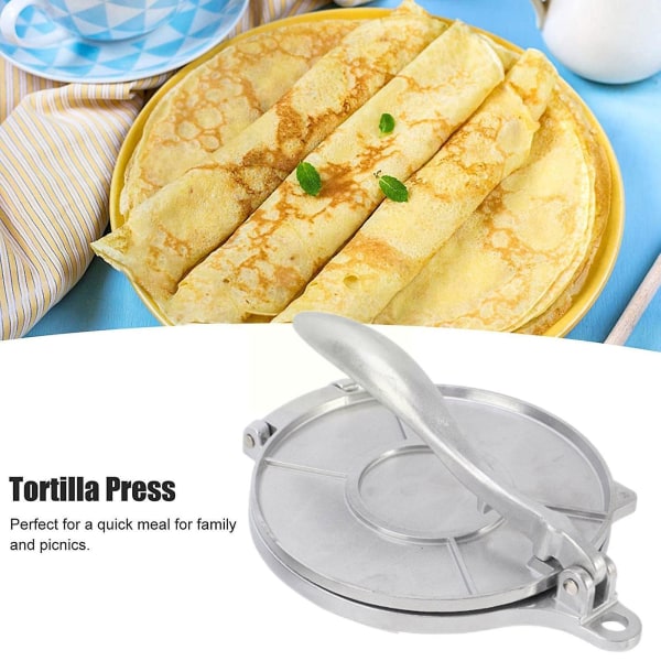 Tortillapressmaskin Aluminiumlegering Majs Tortillas Pressande deg Tillbehör Verktyg Köksstorlekar Tillbehör Bakform Verktyg Gra X4z8 Silver-S