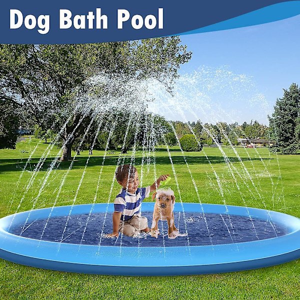 Pet Splash Pad hopfällbart bad pool Husdjur Hundar Barn Sommar Utomhus vattenmatta Leksaker null none