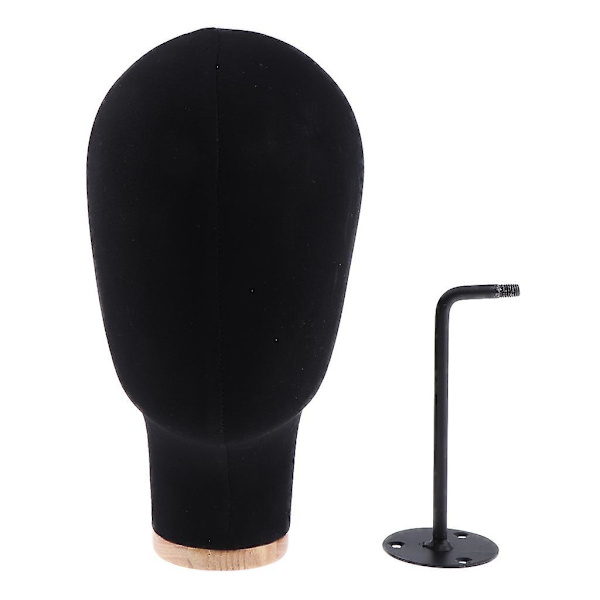 Väggmonterad skyltdocka Huvud Peruk Hatt Making Glasögon Display Modell Manikin Svart null none