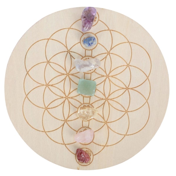 1 set Fengshui Ornament Seven Star Chakra Stone Meditation Reiki Crystal Stone Assorted Color 10X10cm