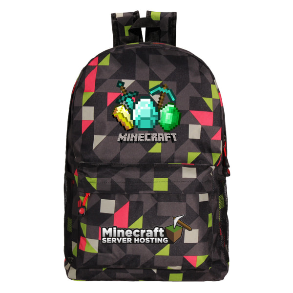 Minecraft ryggsäck studentryggsäck Röd rutnät ~ 5