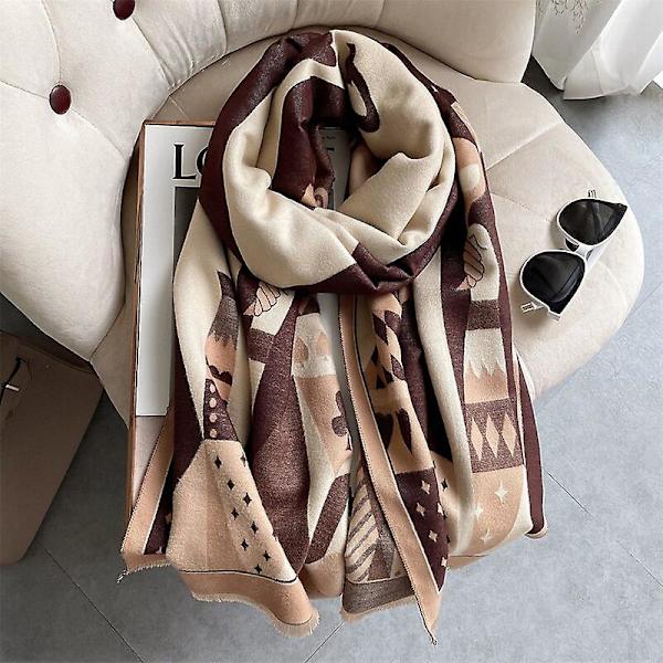 Vinter Cashmere Scarf Dam Tjocka Varma Sjalar Wraps Tofs Dam Design Print Stor Pashmina Filt Foulard Ecgaroe 2022 Nytt WYT6 3