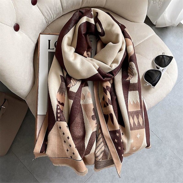 Vinter Cashmere Scarf Dam Tjocka Varma Sjalar Wraps Tofs Dam Design Print Stor Pashmina Filt Foulard Ecgaroe 2022 Nytt WYT6 4
