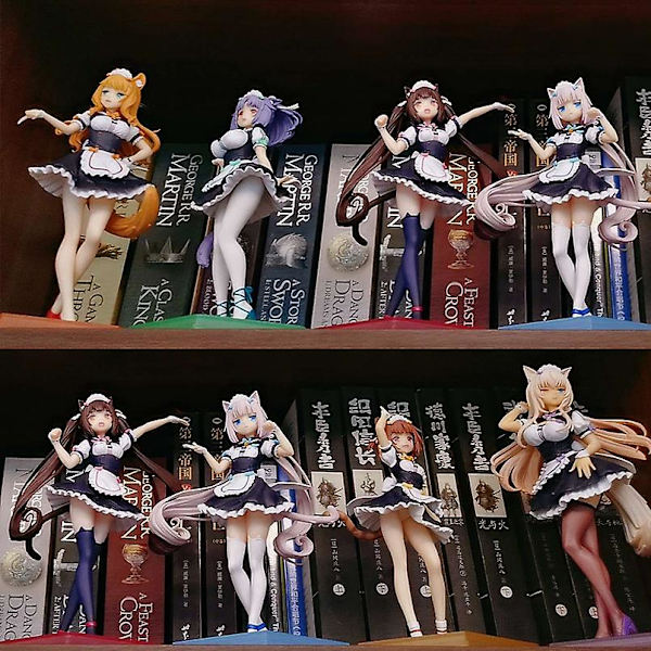 20 cm Nekopara Anime Figur Choklad Vanilj Azuki Kokos Lönn Kanel Pop Up Parade Pvc Action Figur Sexig tjej Figurine Leksaker C 24cm in box