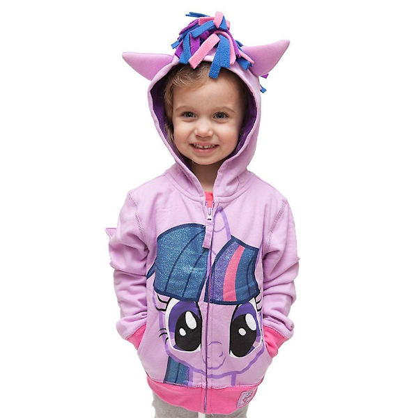 My Little Pony Barn Flickor Hoodie Zip Up Jacka Kappa Rainbow Dash Twilight Sparkle Ytterkläder Purple 3-4 Years