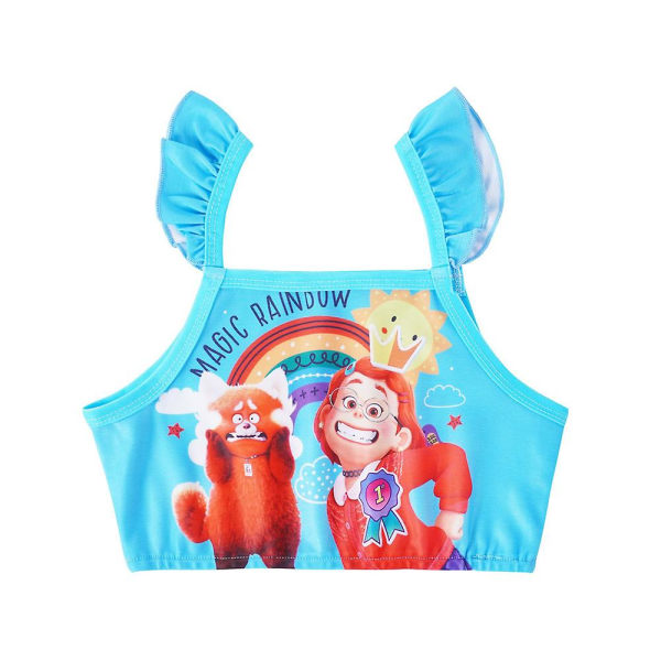 Barn Flickor Turning Red Print Baddräkt Beach Summer Bikinitoppar + Shorts Set Badkläder 7-8 Years