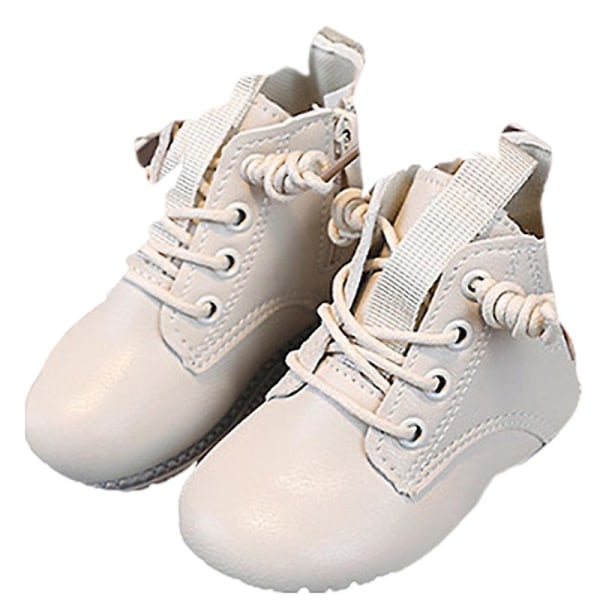 Flickor Pojkar Ankelstövlar Snörningsstövlar Lug Sole Combat Boot Lättvikts Outdoor Short Booties Beige EU 22