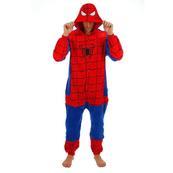 Superhjälte Spider Man Batman Onesiee Kigurumi Fancy Dress Kostym Hoody Pyjamas Spiderman L (for 170cm-180cm height)