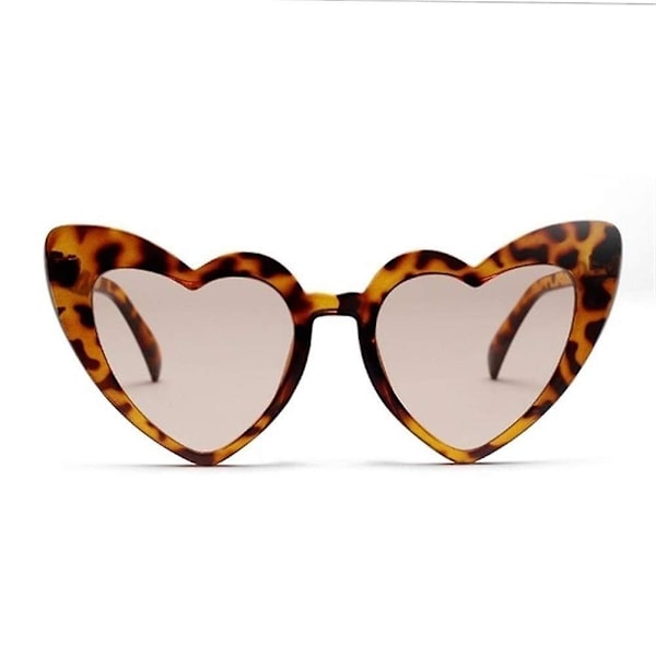Solglasögon Hjärta Solglasögon Dam Cat Eye Solglasögon Retro Kärlek Hjärtformade glasögon Brown