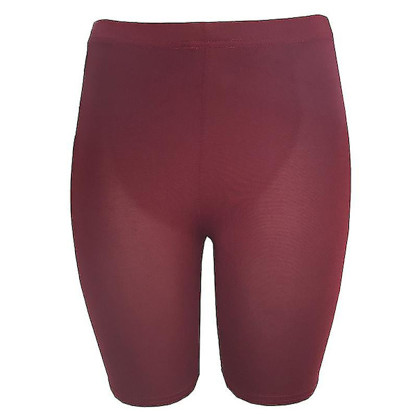 Kvinnor High Waist Yoga Shorts Fitness Gym Leggings Cykel Shorts Byxor Wine Red L