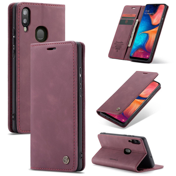 Kompatibel med Samsung Galaxy A30/a20/m01s Case Kortplats Flip Magnetisk Stativ Case För Samsung Galaxy A30/a20/m01s Premium Pu Leather Red