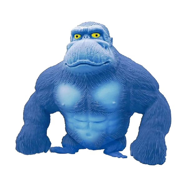 Mjuk Ap-Animefigur Latex Apa Gorilla Leksak Djungeldjur Figur, Vuxna Mjuka Gorilla Stressleksak Blue