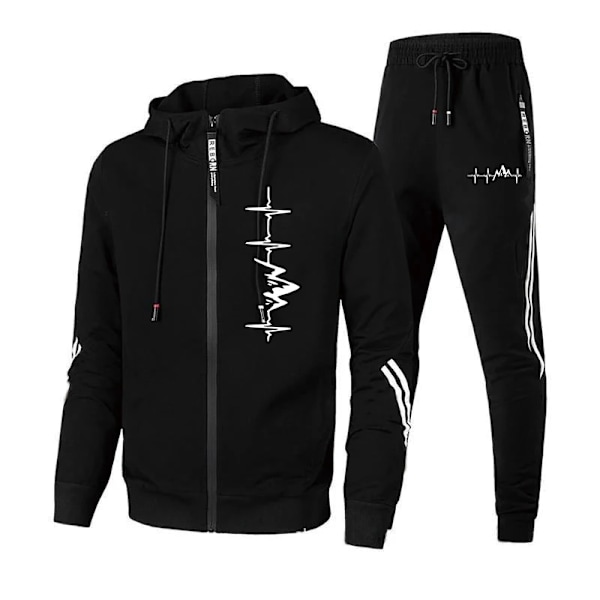 Heta erbjudanden Träningsoverall Herr Resa Sweatshirt för Herrar Daglig Klädsel Herrset Parkas Rock och Joggingbyxor Utomhus Sport Hoodie Sui M Gray