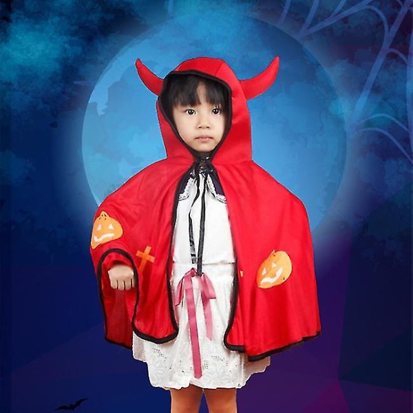 Barn Halloween Party Demon Kappa Hooded Cape Robe Cosplay Kostymer Tmall Orange